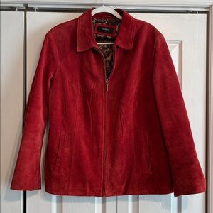 Women's Red Suede Leather Jacket
